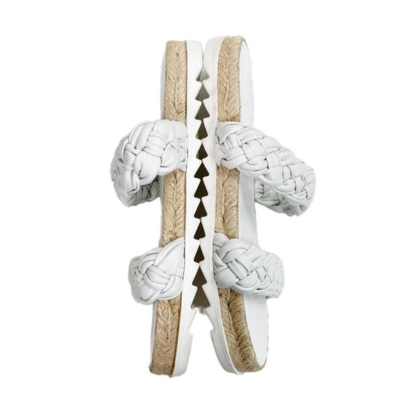 MARC FISHER Jamie Slip On Woven Leather Flat Espadrille Sandals - Picture 4 of 8